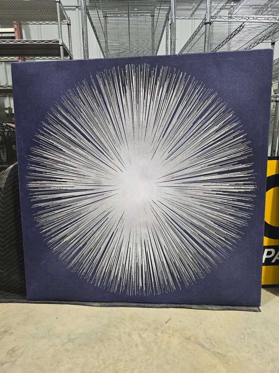 Abstract Circular Artwork on Canvas Measuring 48×48 Inches