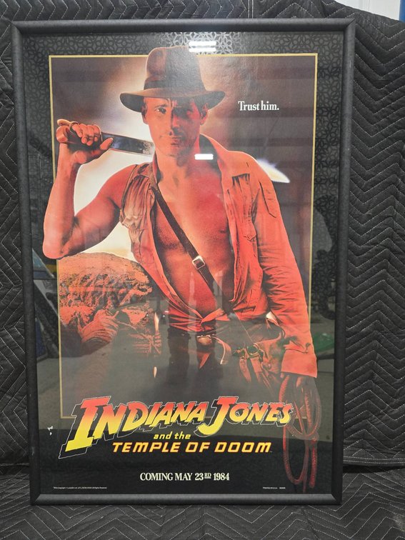 Indiana Jones and the Temple of Doom Poster, 1984, Framed, Printed in the USA