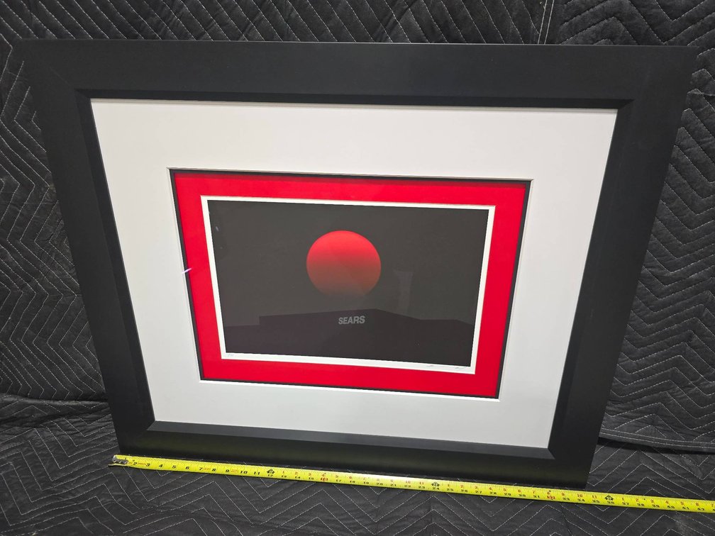 Framed Print with Red Sun, Signed and Numbered (9/30)