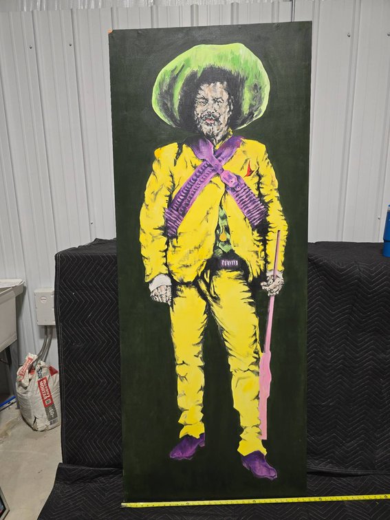 Acrylic on Canvas Painting Depicting a Standing Figure