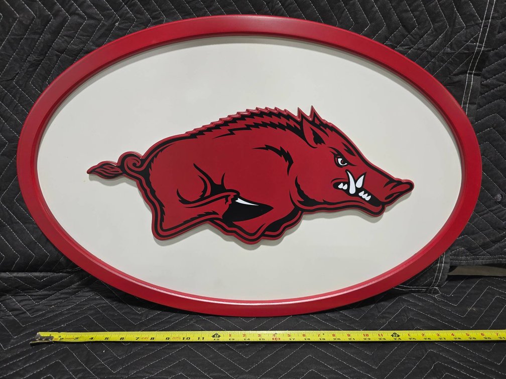 Oval Wall Hanging featuring Razorback Emblem with Official Hologram