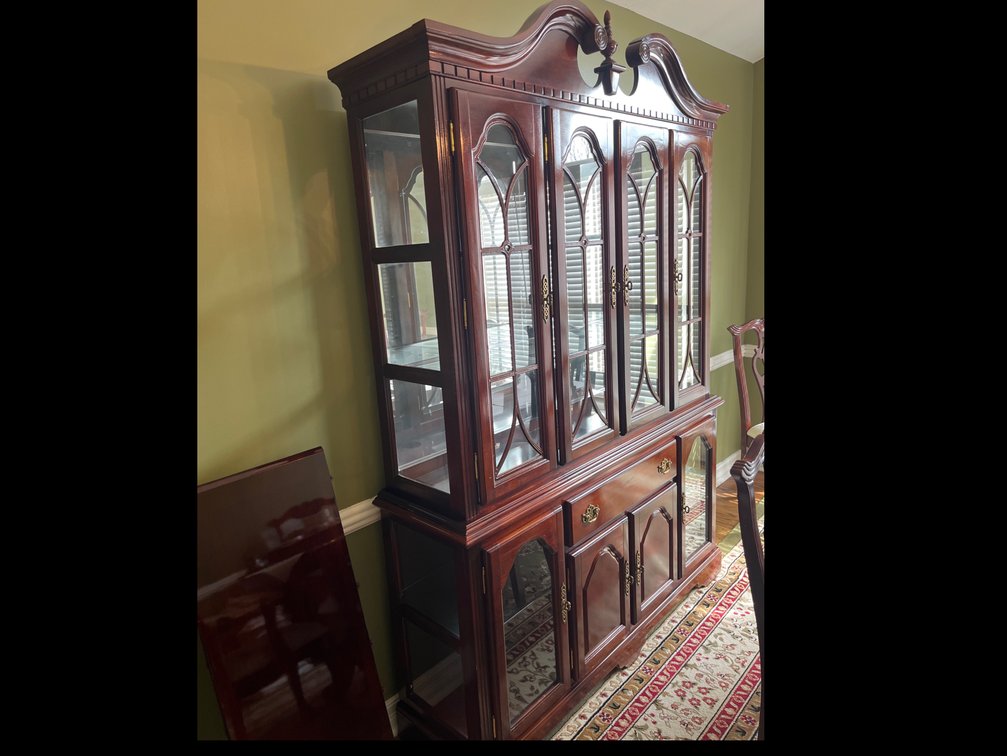 Two Piece Cherry China Cabinet/Hutch