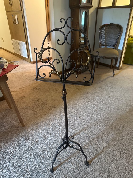 Ornate Metal Adjustable music Stand With Decorative Design