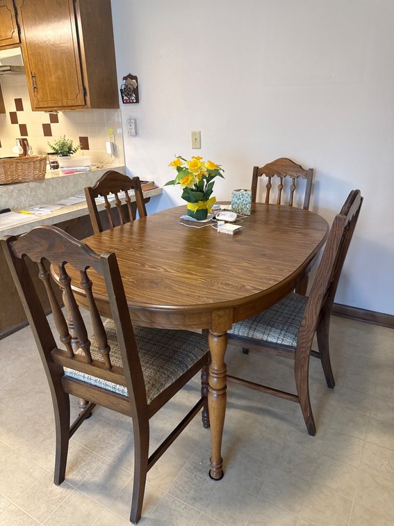 Wooden Dining Table with Four Chairs