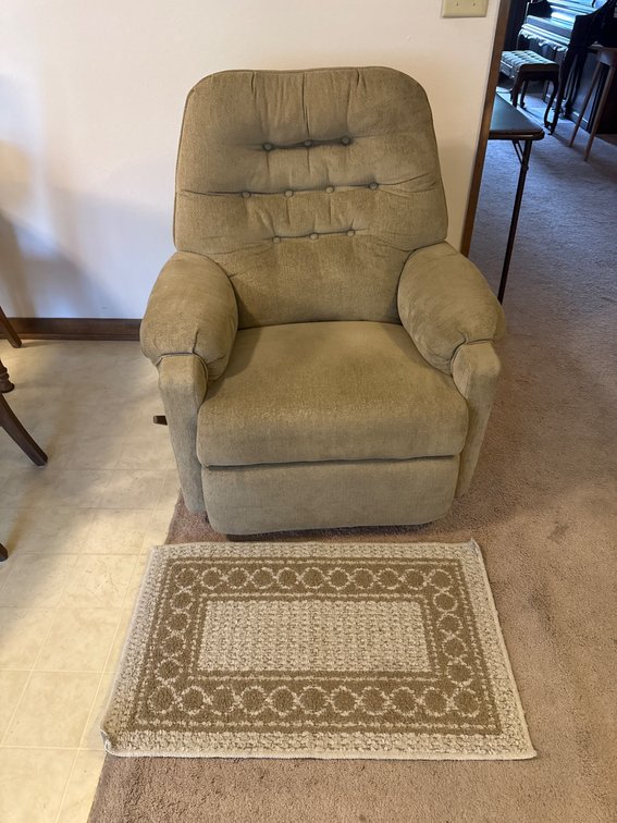 Beige Upholstered Recliner Chair