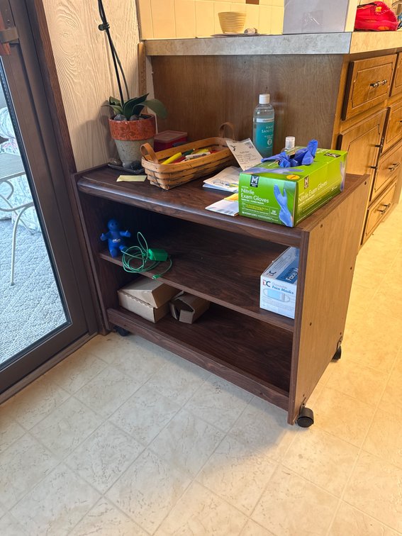 Wooden Rolling Shelf Cart with Open Shelves and Casters