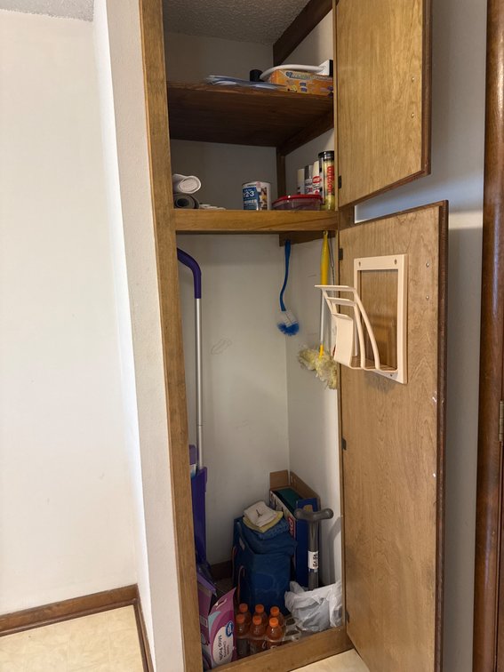 Contents of cabinets in laundry room 