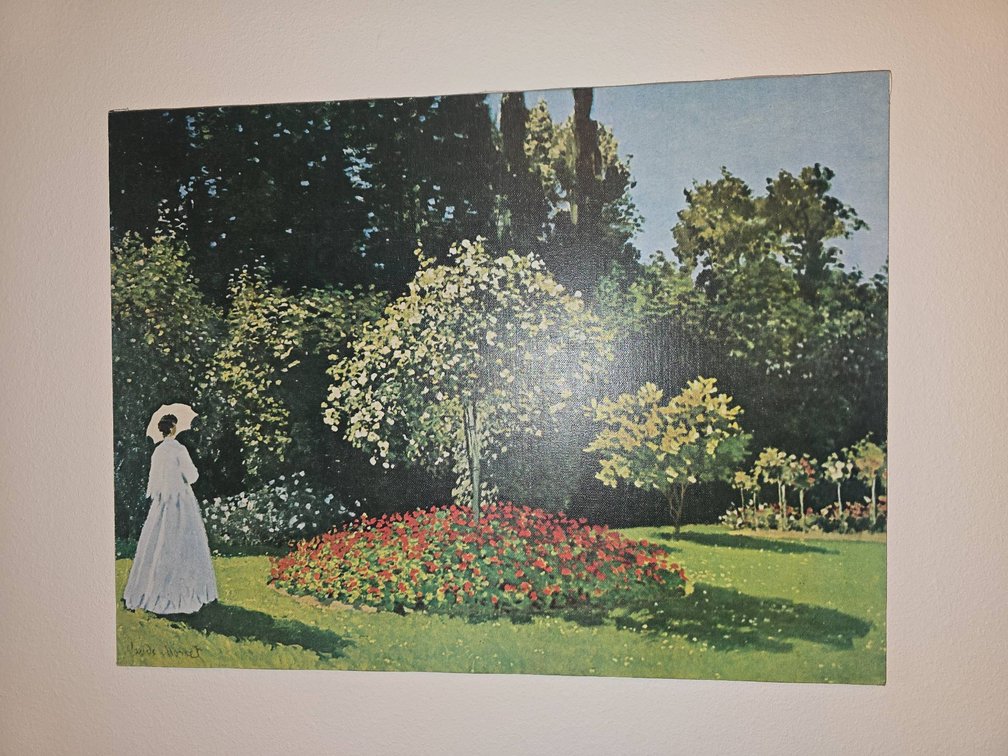 Canvas Artwork Depicting a Garden Scene Signed by Artist