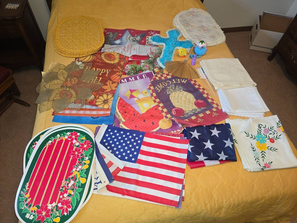 Tablecloths, Placemats, Flags, and Miscellaneous Items
