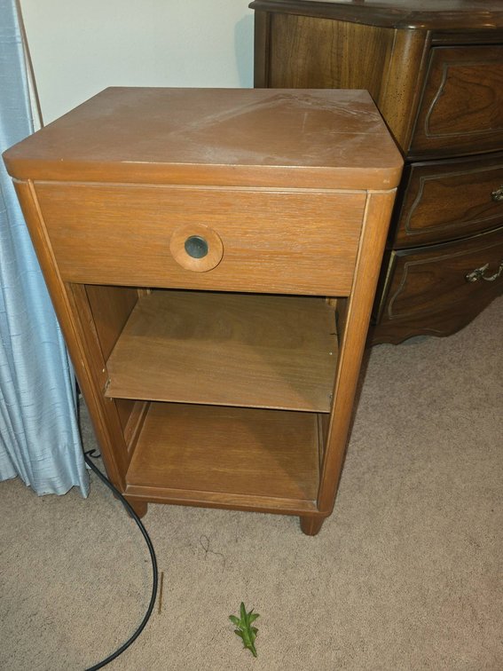 Wooden Cabinet With Drawer and Two Shelves