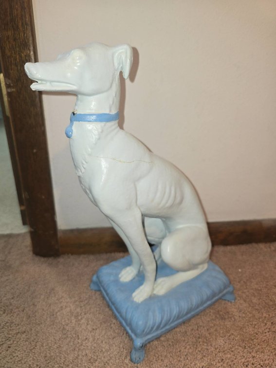 Sitting Dog Statue on Pillow Base