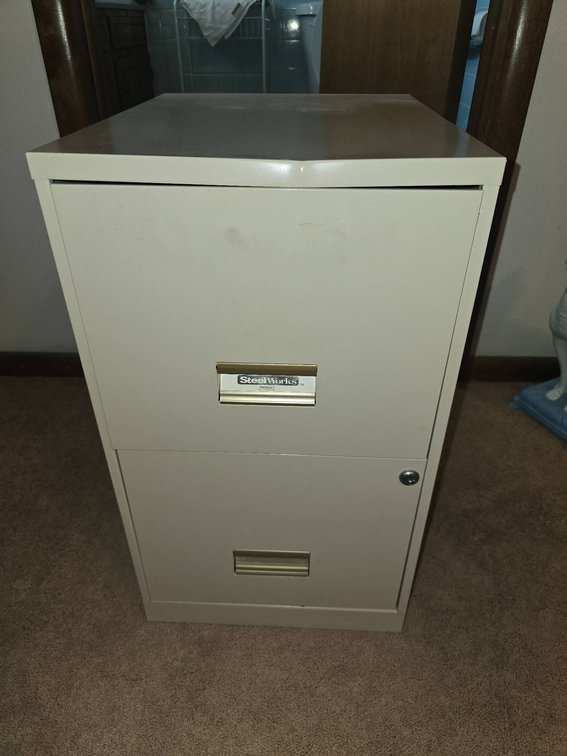 SteelWorks Two-Drawer File Cabinet, Beige
