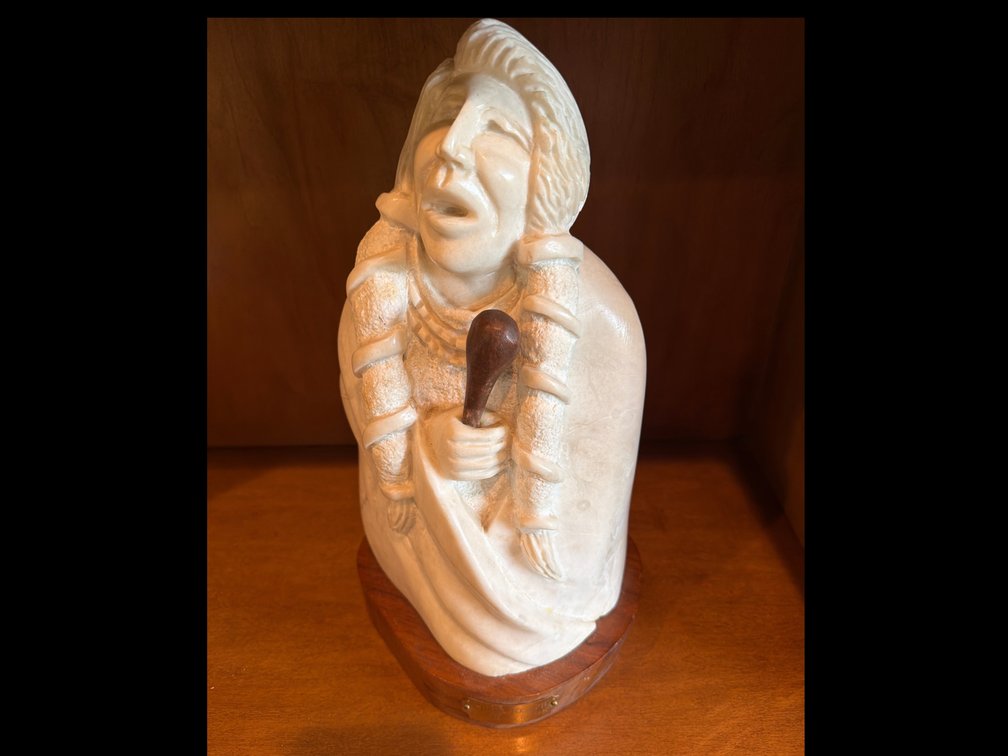Robert Morning Gun Carved Stone Chief Joseph Bust