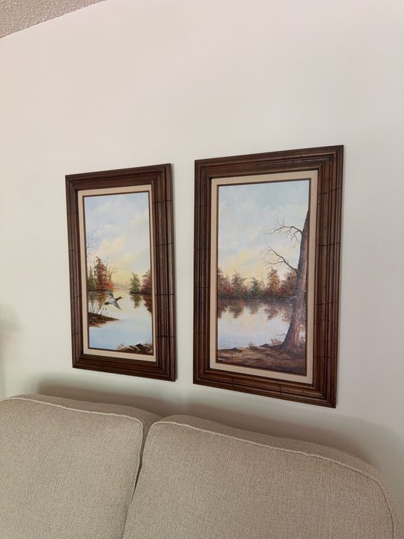 Framed 31" x 19" Oil Paintings by Peggy T. Moffett