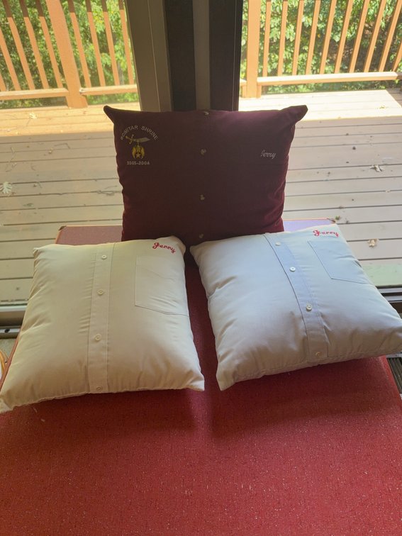 Custom Pillows Made From Shrine Club Shirts (Set of 3)