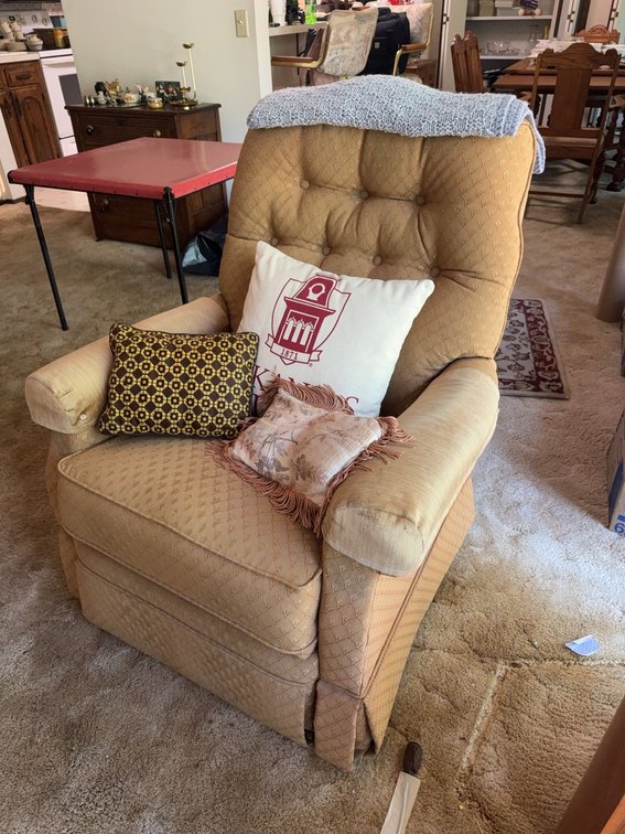 Upholstered Rocker Recliner Chair With Pillows