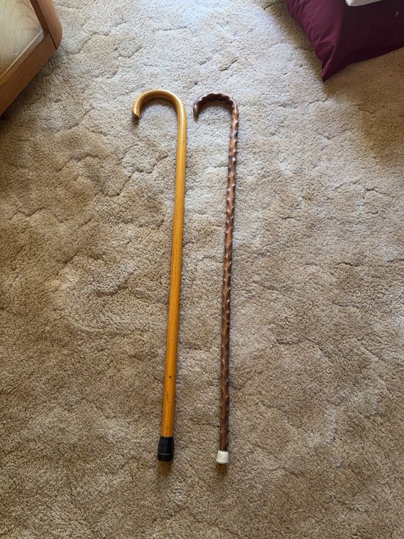 Wooden Canes, One with Ornamental Detail