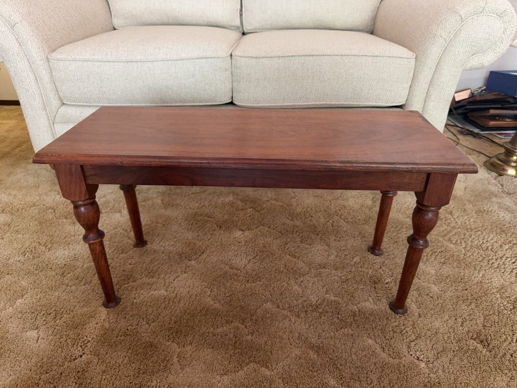 Rectangular Wooden Coffee Table, 30" x 12" x 15"