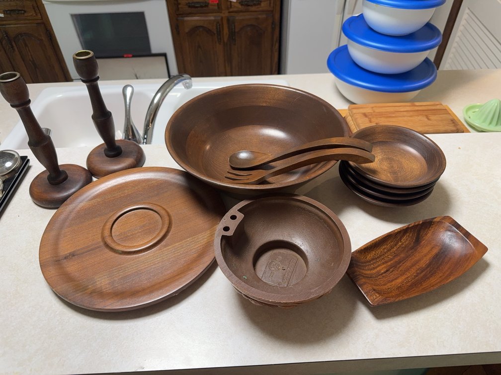 Solid American Walnut Wood Tableware Set