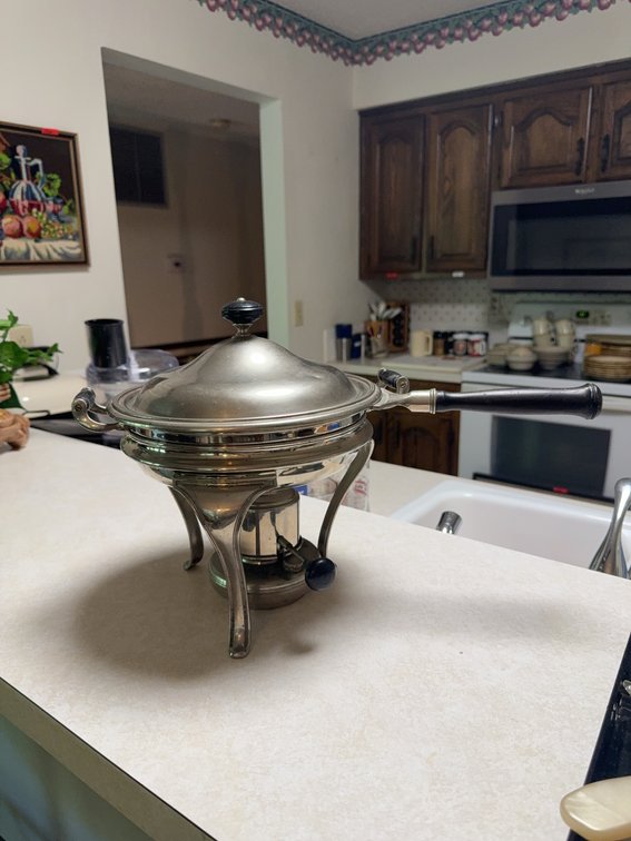 Silver Plated Chafing Dish with Lid and Burner