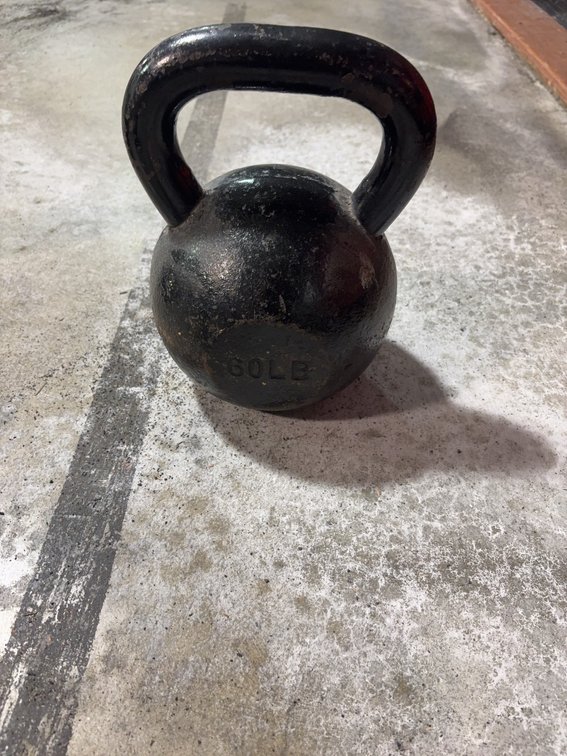 Single 60 lb Cast Iron Kettlebell for Weight Training