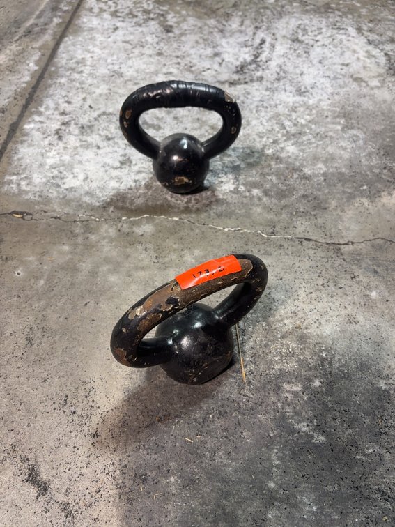 2 5 pound Small Cast Iron Kettlebells