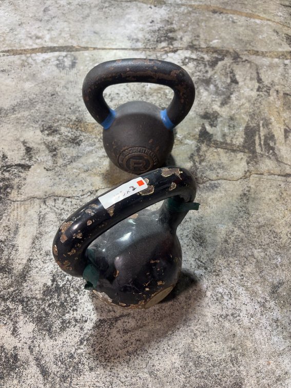 2 26 pound Kettlebells, Cast Iron Construction
