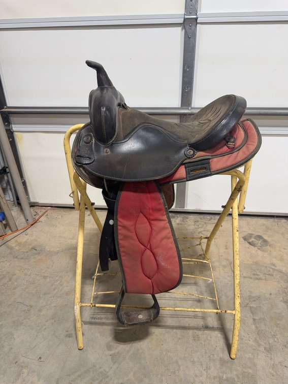 Big Horn 15-Inch Western Trail Saddle Black and Red