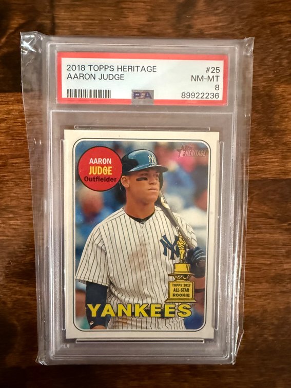 2018 Topps Heritage Aaron Judge #25 (All-Star Rookie Cup) - PSA 8 NM-MT