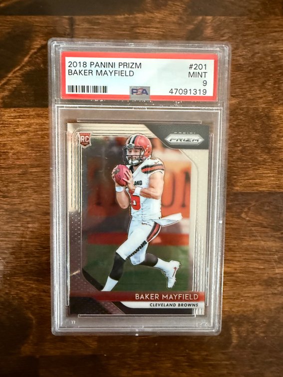 2018 Panini Prizm Baker Mayfield #201 Rookie Card - PSA 9 Mint