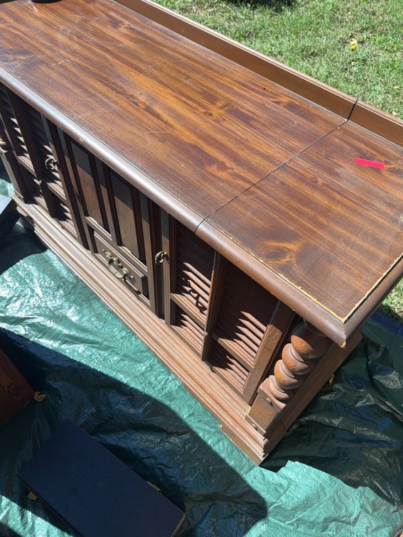 Zenith Stereo Console Cabinet With Turntable and Cassette Player