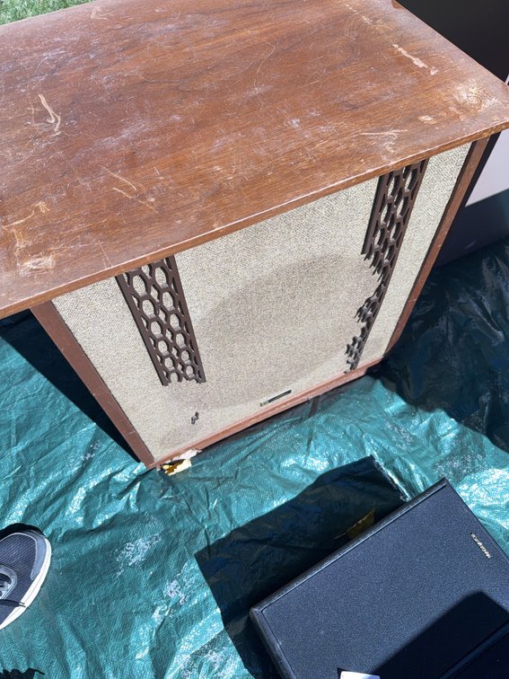 Altec Floor Speaker Wood Cabinet with Grille Cloth Cover