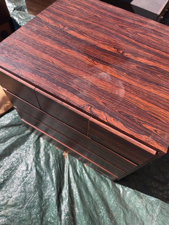 Wood Cassette Tape Storage Chest With Assorted Rock Cassette Lot