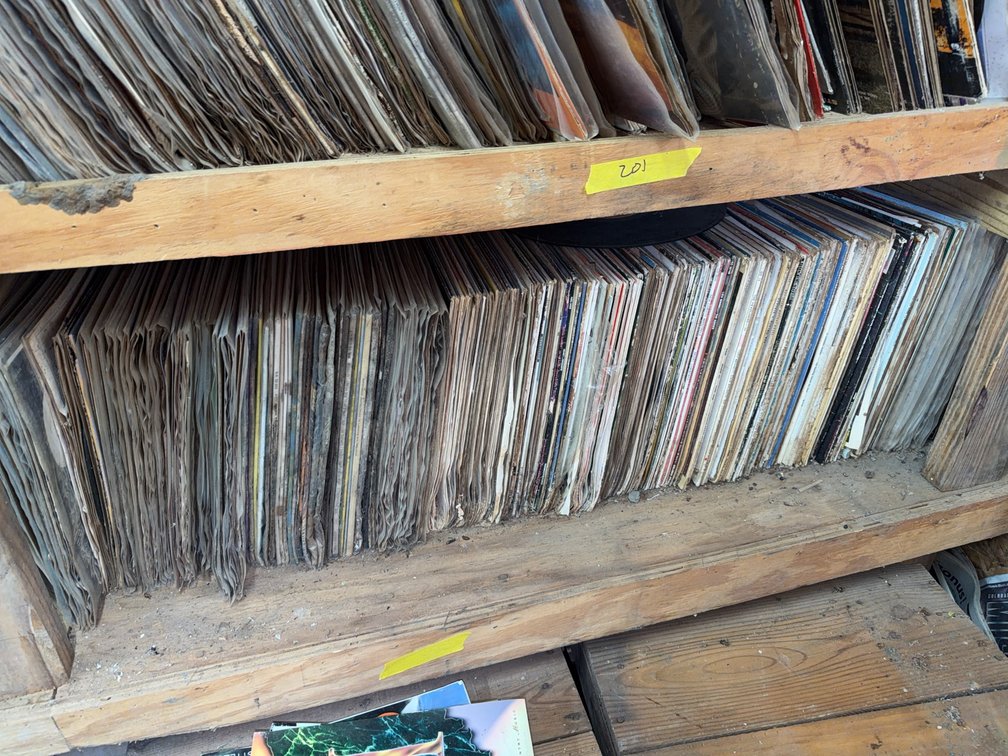 Over 100 Water Damaged Vinyl Record Albums