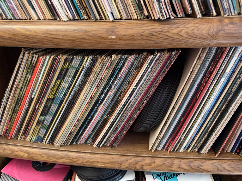 LP Vinyl Record Collection With Country and Pop Artists