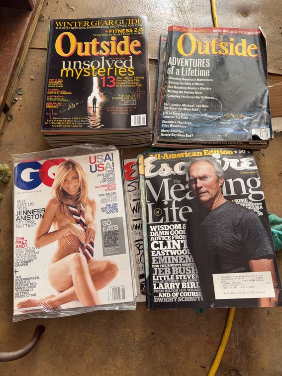 GQ, Esquire, and Outside Magazines, Various 2000s Issues