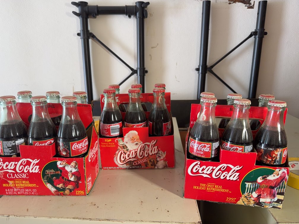 Coca-Cola Classic Holiday Glass Bottles 6-Packs 1996 1997 1999
