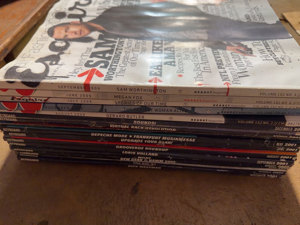 Magazines Lot: Esquire, Keyboard, Outside, 12 Issues Total