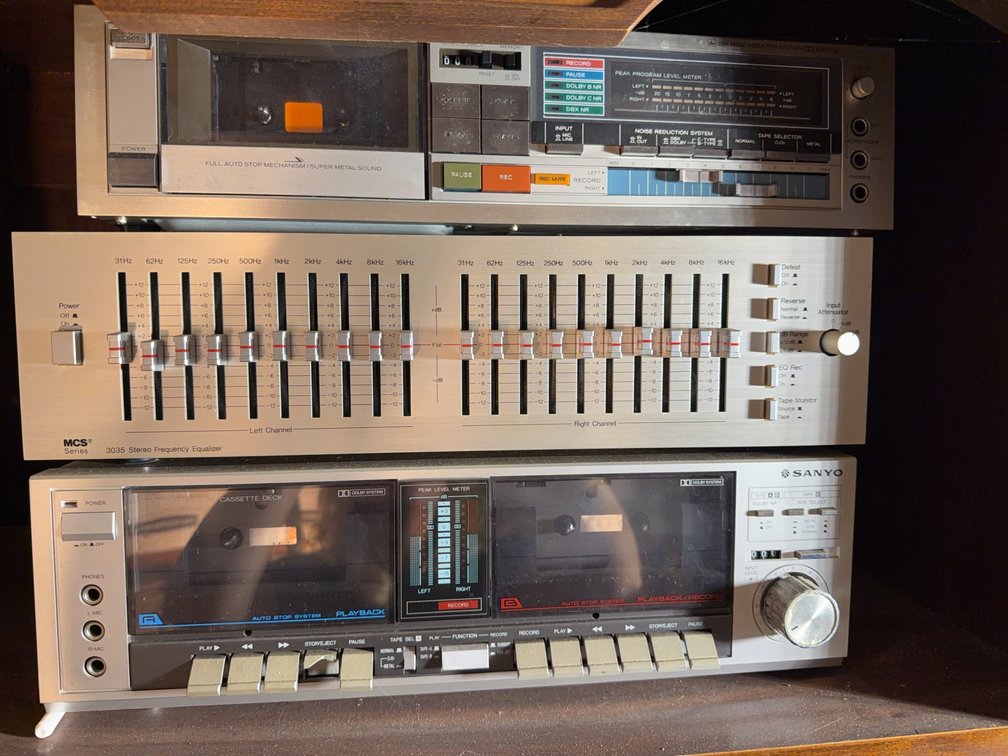 Sanyo Cassette Deck, MCS 3035 Equalizer, TEAC V-508X Stereo Deck