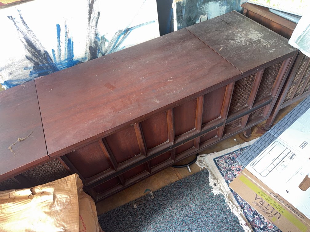 Zenith Stereo Console Record Player AM/FM Wood Cabinet