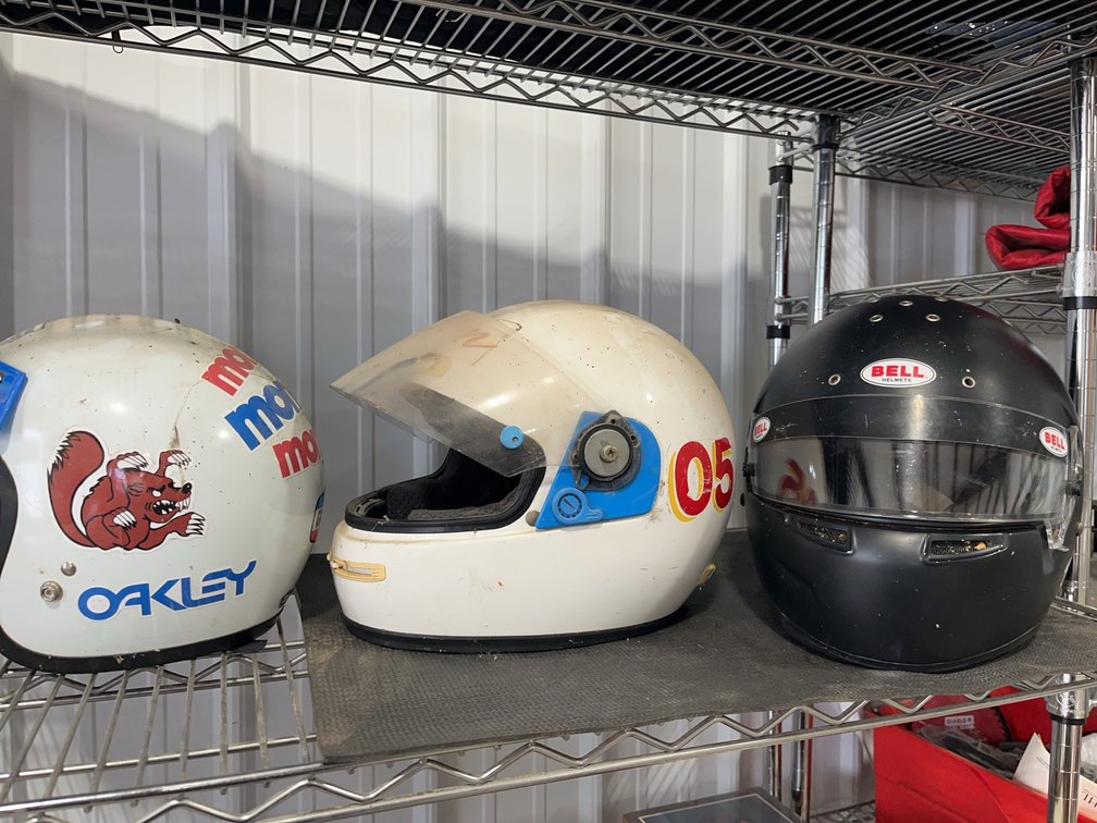 3 Racing Helmets: Oakley Open Face, Mello, Bell Full Face