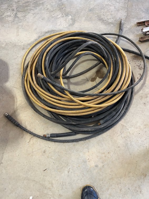 Hydraulic Hoses with Fittings, Approx. 50 ft Total Length
