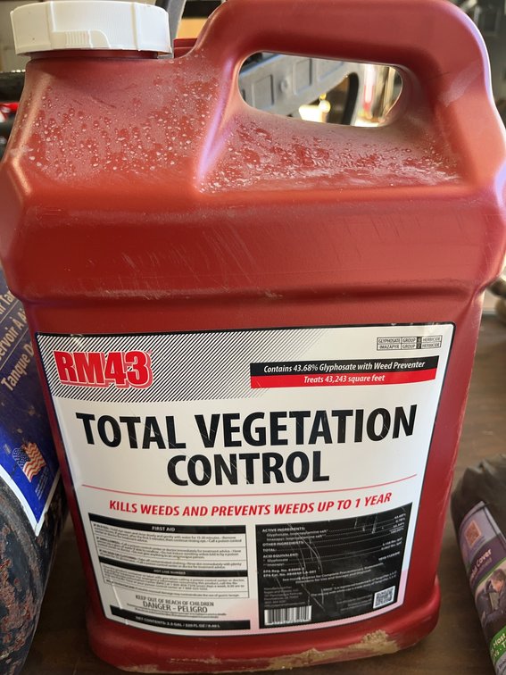 Full Jug RM43 Total Vegetation Control Weed Killer, Glyphosate, 2.5 Gallons