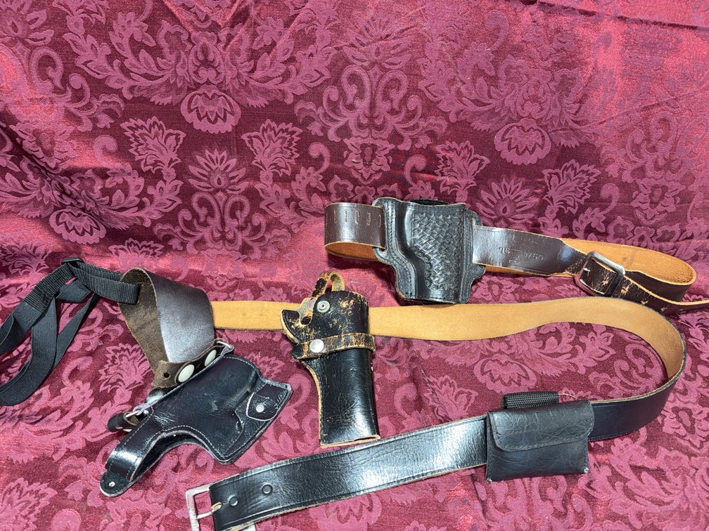 US Postal Approved Garrison Leather Belt & Holsters Lot