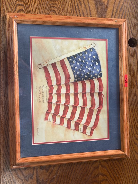 Framed Art Print American Flag With George W. Bush September 20, 2001 Quote