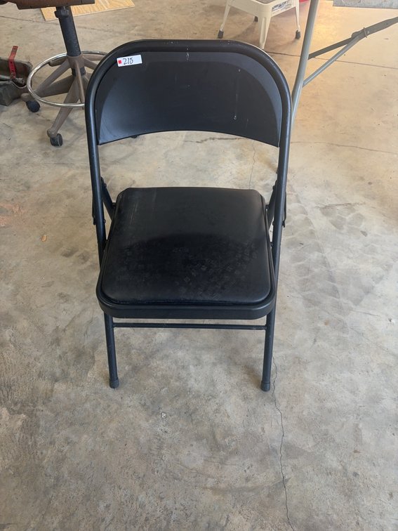 Black Foldable Metal Chair with Padded Seat