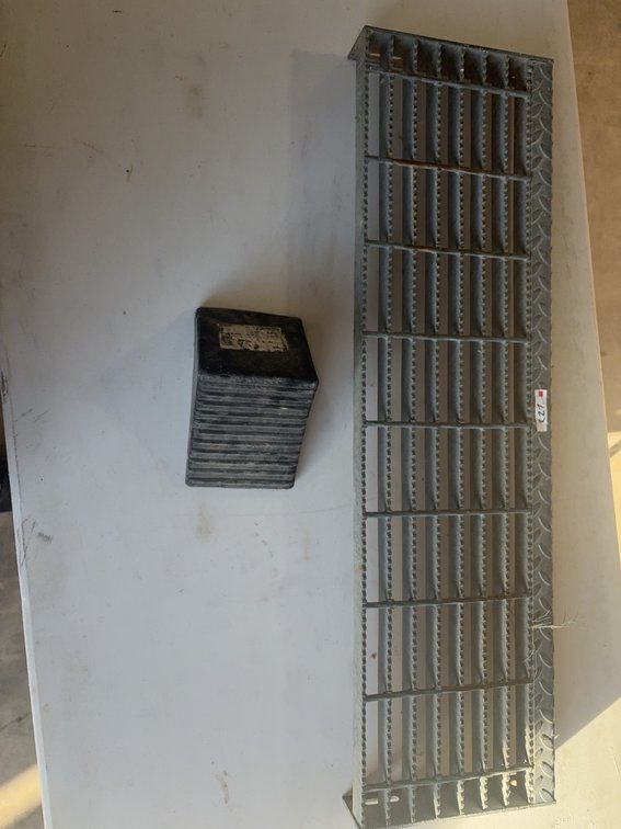 Steel Stair Tread and Rubber Wheel Chock Set