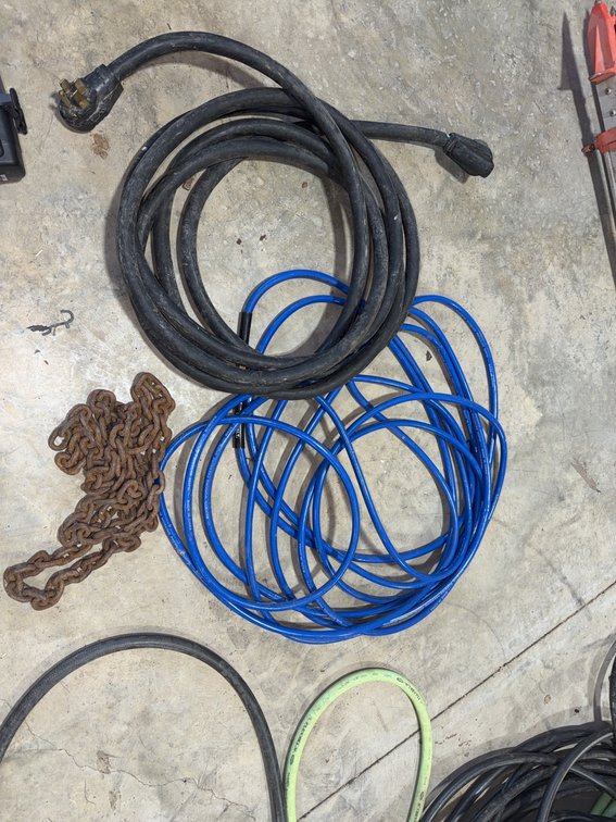 Heavy Duty Extension Cord, 3-Prong Plug, 3000 PSI Blue Hose, Chain