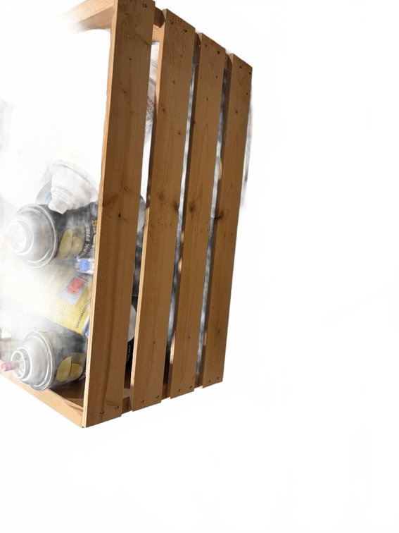 Wood Crate With Spray Paint, Foam Sealant, Vintage Lamp Shades