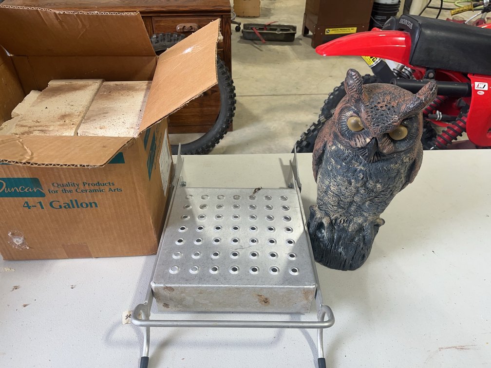 Aluminum attachment , Fire Bricks, and Decorative Owl Statue